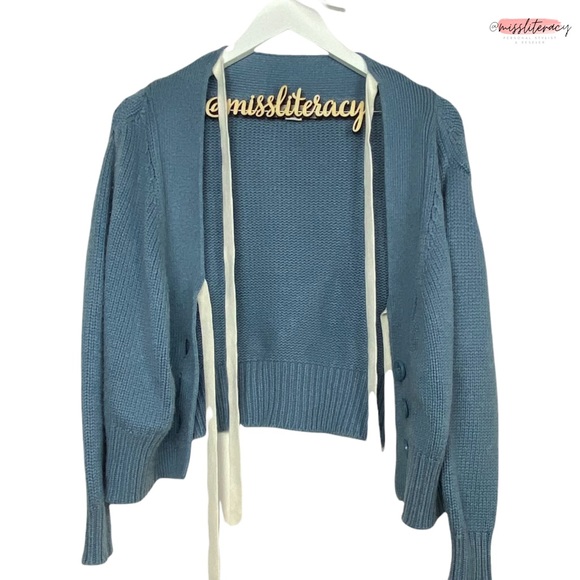 Betty Chow Cashmere Wool Angora Soft Cardigan Sweater with ribbon ties - Picture 5 of 13